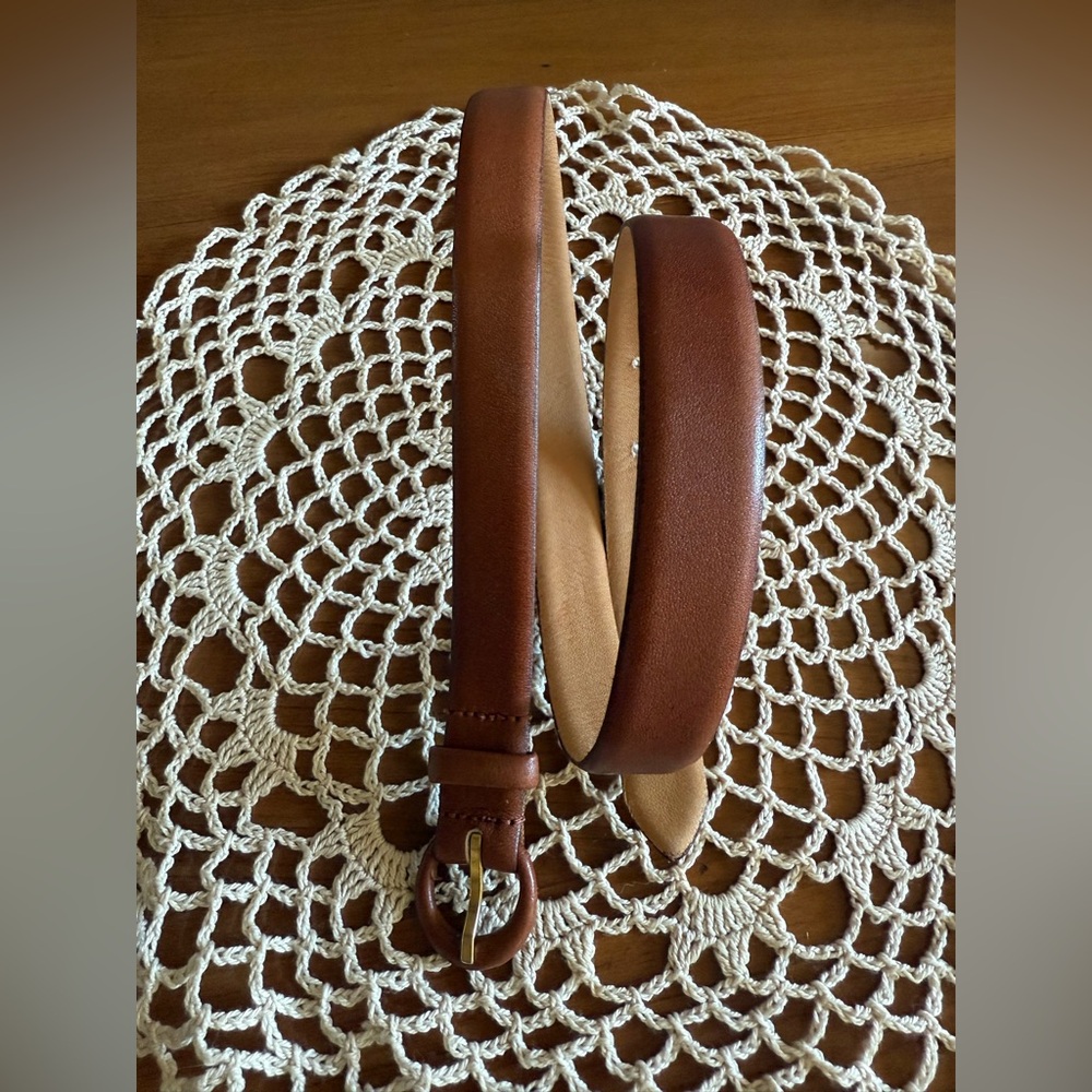 Dior Brown Leather Belt with Gold Buckle - Picture 6 of 16